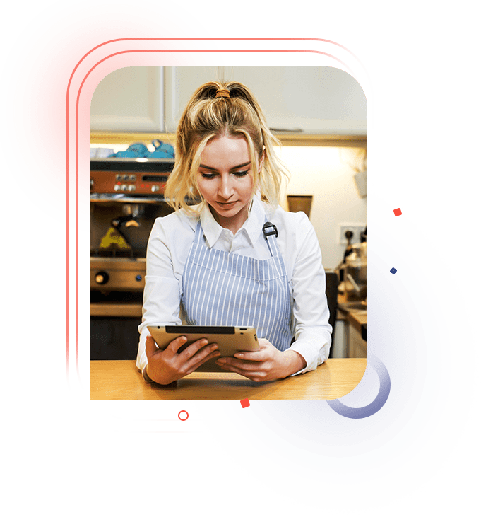 Restaurant waitress seeing the tab and manage the orders at bookmyorder online ordering system.